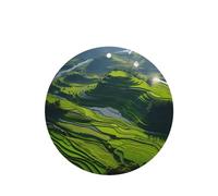 Poezjzw Ambientadores de coche con aroma a lavanda de forma redonda, patrón de campos escalonados, 4 tabletas de aromaterapia para armario y zapatos