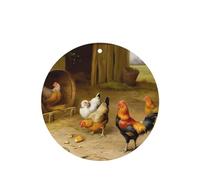 Poezjzw Ambientadores de coche con aroma a lavanda de forma redonda, patrón de estampado de pollo y gallo, 4 tabletas de aromaterapia para armario, zapatero, eliminar
