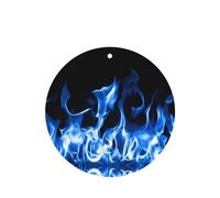 Poezjzw Ambientadores de coche con aroma a lavanda de forma redonda, patrón de fuego azul, 4 tabletas de aromaterapia para armario, zapatero, eliminar