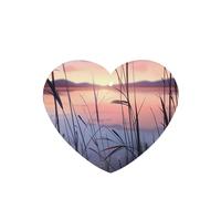 Poezjzw Ambientadores de coche con aroma a lavanda en forma de corazón, diseño de vista al lago, 4 tabletas de aromaterapia para armario y zapatos