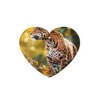 Poezjzw Ambientadores de coche con aroma a lavanda en forma de corazón, leopardo de pie en un árbol. Patrón de 4 tabletas de aromaterapia para armario y zapatos