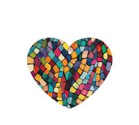 Poezjzw Ambientadores de coche con aroma a lavanda en forma de corazón, patrón abstracto de mosaico, 4 tabletas de aromaterapia para armario y zapatos