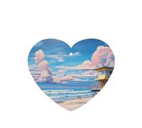Poezjzw Ambientadores de coche con aroma a lavanda en forma de corazón, patrón de arquitectura de playa, 4 tabletas de aromaterapia para armario y zapatos