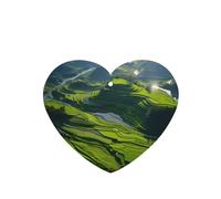 Poezjzw Ambientadores de coche con aroma a lavanda en forma de corazón, patrón de campos escalonados, 4 tabletas de aromaterapia para armario y zapatos