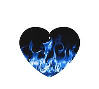 Poezjzw Ambientadores de coche con aroma a lavanda en forma de corazón, patrón de fuego azul, 6 unidades, tabletas de aromaterapia para armario de zapatos, eliminar