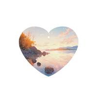 Poezjzw Ambientadores de coche con aroma a lavanda en forma de corazón, patrón junto al lago, 4 tabletas de aromaterapia para armario y zapatos