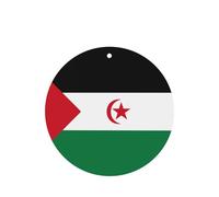 Poezjzw Ambientadores de coche con diseño de bandera del Sahara Occidental, 4 unidades, forma redonda, para colgar, tabletas de aromaterapia, ambientadores perfumados para dormitorio y baño