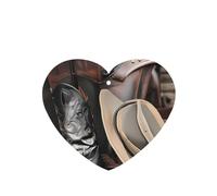 Poezjzw Ambientadores de coche con diseño de botas occidentales con sombrero negro de vaquero, 4 unidades, en forma de corazón, para colgar en tabletas de aromaterapia, ambientadores perfumados para