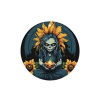 Poezjzw Ambientadores de coche con diseño de bruja de girasol, 4 unidades, forma redonda, para colgar, tabletas de aromaterapia, ambientadores perfumados para dormitorio y baño