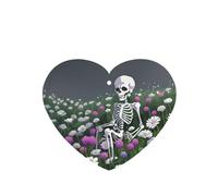 Poezjzw Ambientadores de coche con diseño de esqueleto en un mar de flores, 4 piezas en forma de corazón, tabletas de aromaterapia para colgar en el dormitorio, armario, zapatos