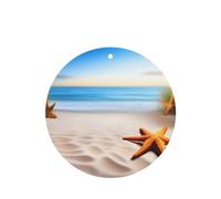 Poezjzw Ambientadores de coche con diseño de estrellas de mar de playa, 4 unidades, forma redonda, para colgar, tabletas de aromaterapia, ambientadores perfumados para dormitorio y baño