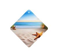 Poezjzw Ambientadores de coche con diseño de estrellas de mar de playa, 4 unidades, tabletas cuadradas de aromaterapia, ambientadores perfumados para dormitorio y baño