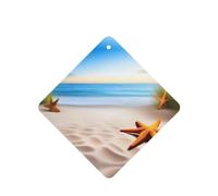 Poezjzw Ambientadores de coche con diseño de estrellas de mar de playa, 6 unidades, tabletas cuadradas de aromaterapia, ambientadores perfumados para dormitorio y baño