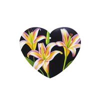 Poezjzw Ambientadores de coche con diseño de flores de lirio, 6 unidades, pastillas de aromaterapia colgantes en forma de corazón, ambientadores perfumados para dormitorio y baño