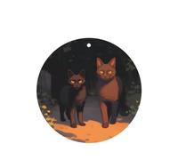 Poezjzw Ambientadores de coche con diseño de gato fuera de las sombras, 6 unidades, forma redonda, para colgar, tabletas de aromaterapia, ambientadores perfumados para dormitorio, armario, zapatos
