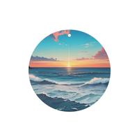 Poezjzw Ambientadores de coche con diseño de imágenes del océano, 4 unidades, forma redonda, para colgar, tabletas de aromaterapia, ambientadores perfumados para dormitorio y baño