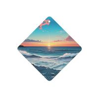 Poezjzw Ambientadores de coche con diseño de imágenes oceánicas, 4 unidades, cuadrados, para colgar, tabletas de aromaterapia, ambientadores perfumados para dormitorio y baño