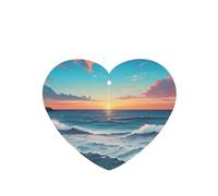 Poezjzw Ambientadores de coche con diseño de imágenes oceánicas, 4 unidades, en forma de corazón, para colgar en tabletas de aromaterapia, ambientadores perfumados para dormitorio y baño