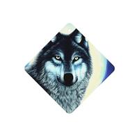 Poezjzw Ambientadores de coche con diseño de lobo bajo la luna, 4 unidades, tabletas cuadradas de aromaterapia, ambientadores perfumados para dormitorio y baño