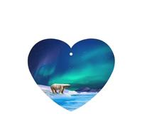 Poezjzw Ambientadores de coche con diseño de luces del norte de los osos polares, 4 unidades, en forma de corazón, para colgar, aromaterapia, ambientadores perfumados para dormitorio, armario, zapatos