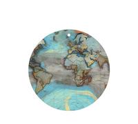 Poezjzw Ambientadores de coche con diseño de mapa del mundo de dibujos animados, 4 unidades, forma redonda, para colgar, tabletas de aromaterapia, ambientadores perfumados para dormitorio y baño