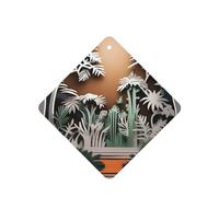 Poezjzw Ambientadores de coche con diseño de papel de selva, 4 unidades, tabletas cuadradas de aromaterapia, ambientadores perfumados para dormitorio, baño
