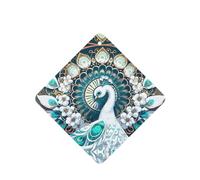 Poezjzw Ambientadores de coche con diseño de pavo real blanco con patrón de pantalla abierta, 6 unidades, tabletas cuadradas de aromaterapia, ambientadores perfumados para dormitorio, armario, zapatos