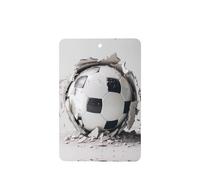 Poezjzw Ambientadores de coche con diseño de pelota de fútbol pateada en la pared, 6 unidades, rectangulares colgantes, tabletas de aromaterapia, ambientadores perfumados para dormitorio, armario