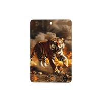Poezjzw Ambientadores de coche con diseño de tigre en el fuego, 6 unidades, rectangulares colgantes, tabletas de aromaterapia, ambientadores perfumados para dormitorio, armario, zapatos
