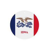 Poezjzw Ambientadores de coche con patrón de bandera del estado de Iowa, 4 unidades, forma redonda, para colgar, tabletas de aromaterapia, ambientadores perfumados para dormitorio y baño