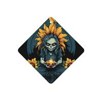 Poezjzw Ambientadores de coche con patrón de bruja de girasol, 4 unidades, cuadrados, para colgar, tabletas de aromaterapia, ambientadores perfumados para dormitorio y baño