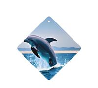 Poezjzw Ambientadores de coche con patrón de delfines saltando 6 piezas cuadradas colgantes de aromaterapia, ambientadores perfumados para dormitorio y baño