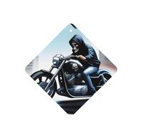 Poezjzw Ambientadores de coche con patrón de esqueleto de motocicleta, 4 unidades, tabletas cuadradas de aromaterapia, ambientadores perfumados para dormitorio y baño