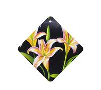 Poezjzw Ambientadores de coche con patrón de flores de lirio, 4 unidades, tabletas cuadradas de aromaterapia, ambientadores perfumados para dormitorio y baño