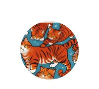 Poezjzw Ambientadores de coche con patrón de gato naranja, 4 unidades, forma redonda, para colgar, tabletas de aromaterapia, ambientadores perfumados para dormitorio y baño