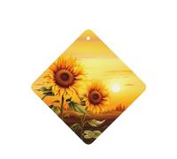 Poezjzw Ambientadores de coche con patrón de girasol al atardecer, 4 unidades, tabletas cuadradas de aromaterapia, ambientadores perfumados para dormitorio y baño