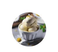 Poezjzw Ambientadores de coche con patrón de helado de manzanilla, 6 unidades, forma redonda, para colgar, tabletas de aromaterapia, ambientadores perfumados para dormitorio y baño
