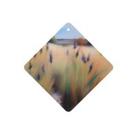 Poezjzw Ambientadores de coche con patrón de hierba de la suerte, 4 unidades, cuadrados, para colgar, tabletas de aromaterapia, ambientadores perfumados para dormitorio y baño