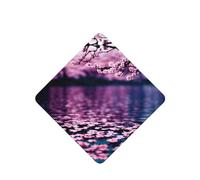 Poezjzw Ambientadores de coche con patrón de lago de flor de cerezo, 4 unidades, tabletas cuadradas de aromaterapia, ambientadores perfumados para dormitorio y baño