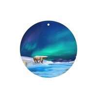 Poezjzw Ambientadores de coche con patrón de luces del norte de Polar Bears, 4 unidades, forma redonda, para colgar, tabletas de aromaterapia, ambientadores perfumados para dormitorio, armario