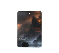Poezjzw Ambientadores de coche con patrón de olas Castle In The Waves, 4 unidades, rectangulares colgantes, tabletas de aromaterapia, ambientadores perfumados para dormitorio, armario, zapatos
