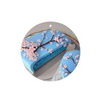 Poezjzw Ambientadores de coche con patrón de pastel de cerezo azul, 6 unidades, forma redonda, para colgar, tabletas de aromaterapia, ambientadores perfumados para dormitorio y baño