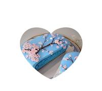 Poezjzw Ambientadores de coche con patrón de pastel de cerezo azul, 6 unidades, pastillas de aromaterapia colgantes en forma de corazón, ambientadores perfumados para dormitorio y baño