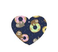 Poezjzw Ambientadores de coche con patrón de perezoso con rosquillas, 4 unidades, en forma de corazón, para colgar, tabletas de aromaterapia, ambientadores perfumados para dormitorio, armario, zapatos