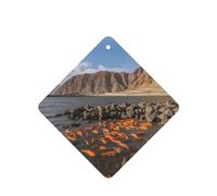 Poezjzw Ambientadores de coche con patrón de pez dorado trenzado, 6 unidades, tabletas cuadradas de aromaterapia, ambientadores perfumados para dormitorio y baño