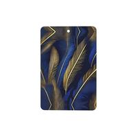 Poezjzw Ambientadores de coche con patrón de plumas azules y doradas, 6 unidades, rectangulares, para colgar en tabletas de aromaterapia, ambientadores perfumados para dormitorio y baño