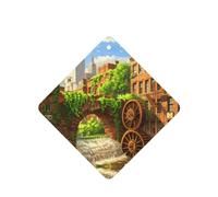 Poezjzw Ambientadores de coche con patrón de puente de arco de Waterwheel, 6 unidades, tabletas cuadradas de aromaterapia, ambientadores perfumados para dormitorio, armario, zapatos