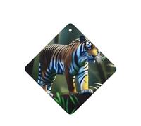 Poezjzw Ambientadores de coche con patrón de tigre de la suerte, 4 unidades, tabletas cuadradas de aromaterapia, ambientadores perfumados para dormitorio y baño