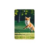 Poezjzw Ambientadores de coche con patrón de zorro saltando 4 piezas rectangulares colgantes de aromaterapia, ambientadores perfumados para dormitorio y baño