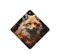 Poezjzw Ambientadores de coche con patrón de zorro y flores, 4 unidades, cuadrados, para colgar en tabletas de aromaterapia, ambientadores perfumados para dormitorio y baño